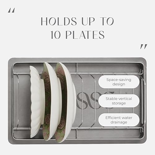 SUS304 Stainless Steel Dish Drying Rack with Diatomite Tray