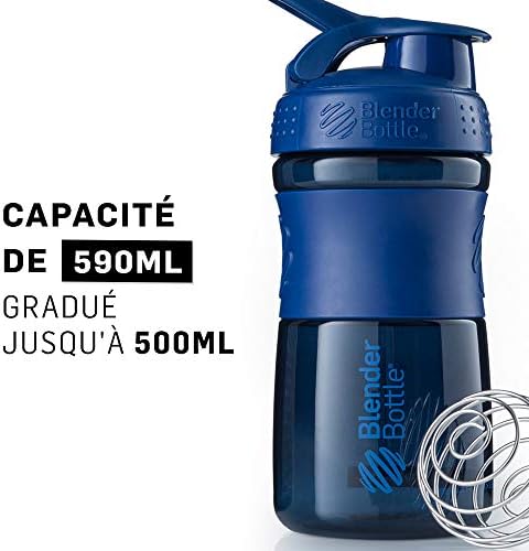 BlenderBottle SportMixer Tritan Grip Shaker Bottle, Navy/Navy, 20-Ounce - Image 5