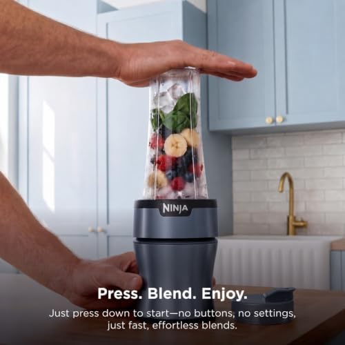 Ninja Nutri-Plus Personal Blender, 900PW, (3) 20oz Cups, Blue, BN301BLBRN - Image 3