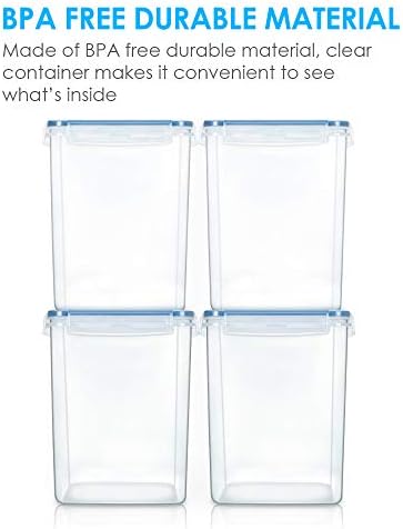 5.2L Flour Sugar Storage Containers, 4 PCS, Blue
