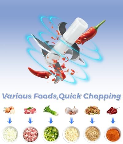 Electric Garlic Chopper, Mini Food Processor Veggie Grinder 350ML