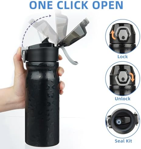 BJPKPK 18 oz Water Bottle with Straw & Handle, Insulated Stainless Flask - Image 3