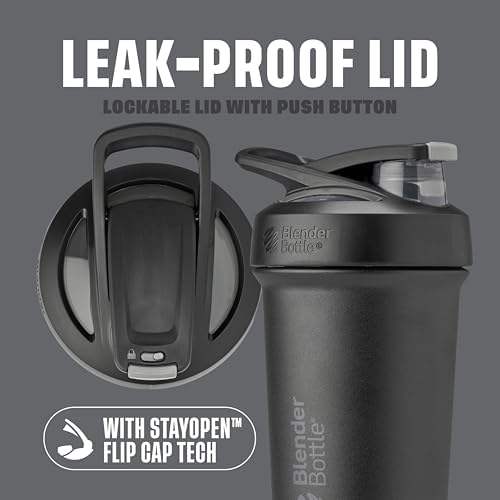 BlenderBottle Sport Sleek Stainless Steel Shaker Bottle 25 oz Black - Image 2