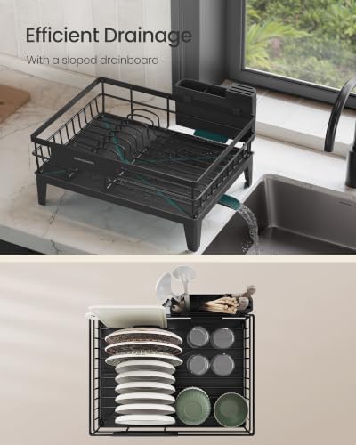 Dish Drying Rack, with Drainboard, Cutlery Holder