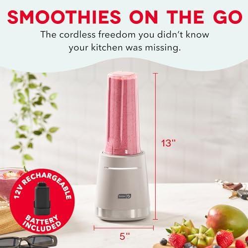 Dash Cordless Personal Blender, 17-oz Bottle, French Grey - Image 2