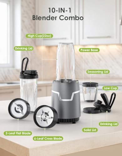 Blender and Grinder Combo, 1100W Personal Blender for Smoothie and Shake - Image 5