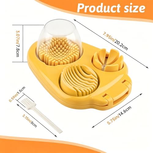 3 in 1 Egg Slicer for Hard Boiled Eggs, 3 Slice Modes with Cleaning Brush - Image 2