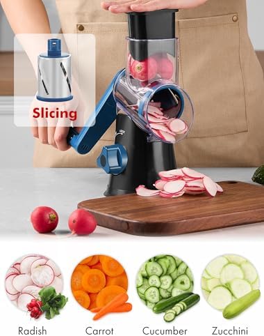 GDL Cheese Grater Hand Crank, Rotary Cheese shredder, Vegetable Slicer - Image 3