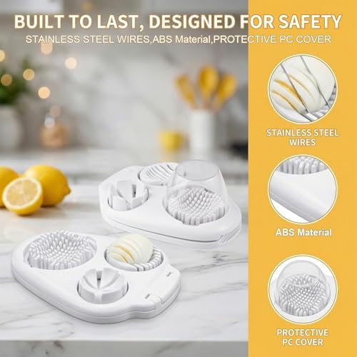 3 In 1 Egg Slicer For Hard Boiled Eggs, Strawberry Slicer Grape Cutter - Image 2