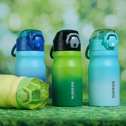 BJPKPK 14 oz Insulated Water Bottle, Straw, Handle, Stainless Steel Flask - Image 5