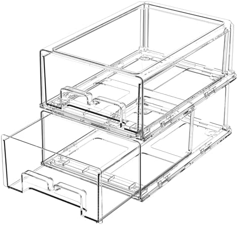 2 Pack Fridge Drawer Organizer, Refrigerator Organizers and Storage