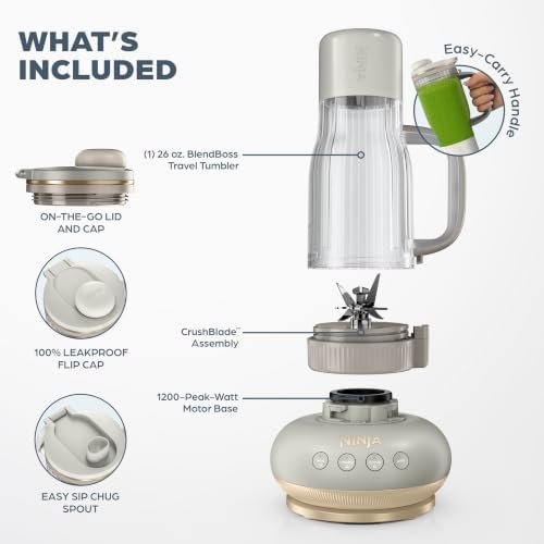 Ninja BlendBOSS Personal Blender, Amazon Exclusive Bone & Champagne - Image 7