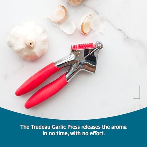 Garlic Press - Effortless Garlic Crusher with Built-In Cleaning Aid, Large Garlic Chamber, Comfortable Ergonomic Handle, BPA-Free & Dishwasher-Safe - Quick and Easy Meal Preparation