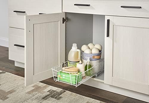 ClosetMaid Pull Out Cabinet Organizer, Heavy Duty, Slide Out Pantry Shelves Drawers for Kitchen, Bathroom, 5.25" H x 11.13" W x 20" D, White
