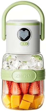 J21 BPA-Free Cordless Portable Blender, 33oz Ice Crushing for Shakes & Smoothies, Dishwasher Safe, Food Grade Material, Easy to Clean, Perfect for Family & Home Kitchen by ZHENMI