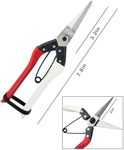 Double-Edge Garden Shears Micro-Tip Pruning Shears Extra Heavy Straight Garden Scissors Effortless Cuts Pruning Shears for Gardening Clippers for Plant Herb Flower Harvesting Fruits vegetables