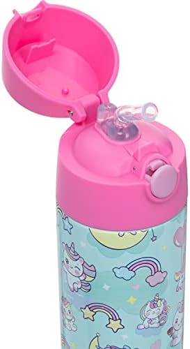 Insulated Kids Water Bottle with Straw & Spout – Double-Wall Stainless Steel, Leakproof, Easy-Flip Lid – For School, Travel, Toddlers & Big Kids - Unicorn, 17oz