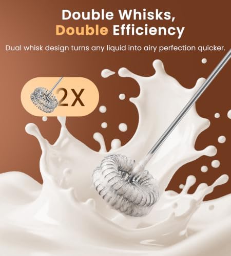 SIMPLETASTE Rechargeable Handheld Milk Frother Wand with Stand - Image 5