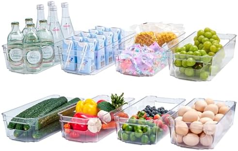 Clear Plastic Storage Bins, 8 Pack