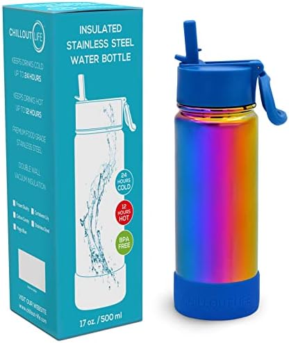 17oz Kids Insulated Stainless Steel Water Bottle w/Straw Lid