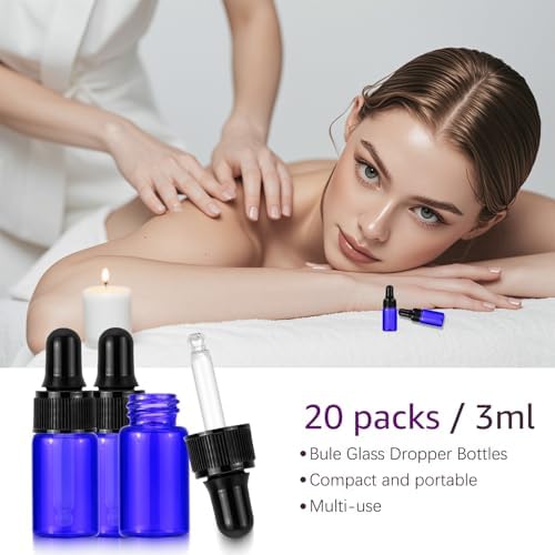 Kesell 20 Pack 3ml Bule Glass Dropper Bottles - Image 5