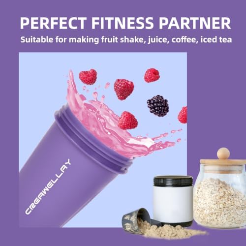 17oz Small Protein Shaker Bottle with Blending Ball Black&Purple - Image 6