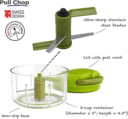 Kuhn Rikon Pull Chop, Vegetable Chopper with Stainless Steel Blades, Food Chopper with Non-Slip Base, Easy to Use Fruit Cutter and Onion Chopper, Essential Kitchen Accessories 650ml - Image 2