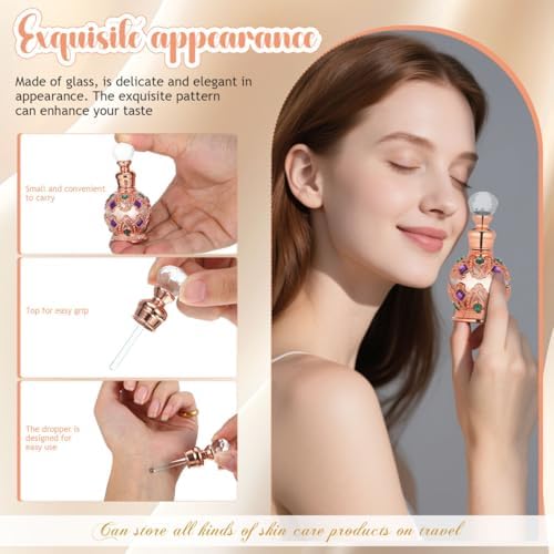 Luxshiny 15ml Glass Perfume Bottle Rose Gold Travel Bottle - Image 5