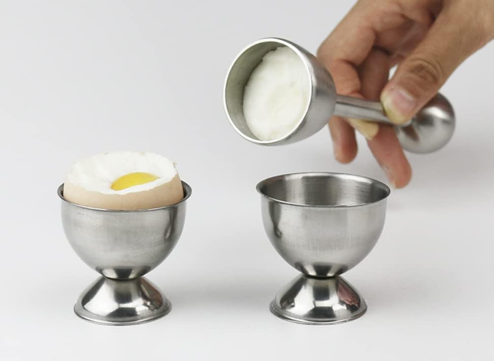 9pcs Steel Egg Cracker Topper Set,Hard Boiled Eggs Separator Holder
