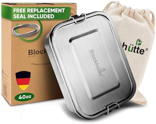 Stainless Steel Lunch Box for Adults I 40oz I with free Sealing I Metal Bento Box with 3 Compartments, Leak-Proof Lunch Container, Metal Food Storage for Travel, Work, Eco-Friendly