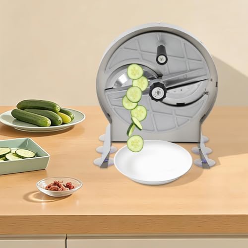 Manual Vegetable Slicer with Adjustable Thickness – 7" Large Chute Mandoline for Potato Onion Carrot, Professional Kitchen CutterW/6 Suction Cups & Ergonomic Handle for Home Restaurant Use - Image 4