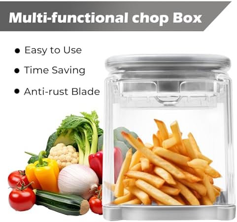 French Fry Cutter with 1 Blade Stainless Steel Manual Potato Chopper Gray - Image 2