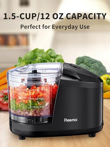 1.5-Cup Electric Food Chopper, 100W Mini Food Processor Meat Grinder