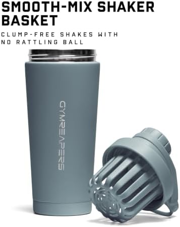 Gymreapers Stainless Steel Protein Shaker Bottle - Double Wall Insulated, Leak Proof, BPA-Free Metal Vacuum Blender Cup For Gym, Sports, Pre & Post-Workout Cold Hydration - 26 OZ (Lake) - Image 3