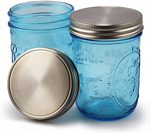 316 Surgical Stainless Steel Mason Jar Lids WIDE Mouth - Rust-proof, Airtight, Leak-proof, BPA-Free, PVC-free, Vegan, Reusable - Not for Canning