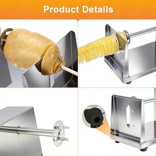 Tornado Potato Spiral Cutter, Manual Stainless Steel Potatoes Twister Slicer