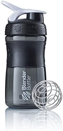 BlenderBottle SportMixer Tritan Grip Shaker Bottle, Transparent Black/White, 20-Ounce by BlenderBottle