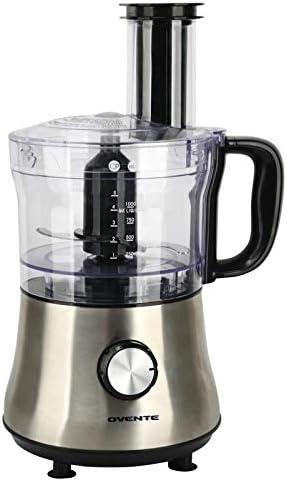 Ovente Electric Food Processor & Vegetable Chopper 8-Cup Capacity with Stainless Steel Slicer or Shredder, 2 Speed Control, Powerful 500 Watts Processor for Large Food Ingredients, Silver (PF6007S) - Image 5