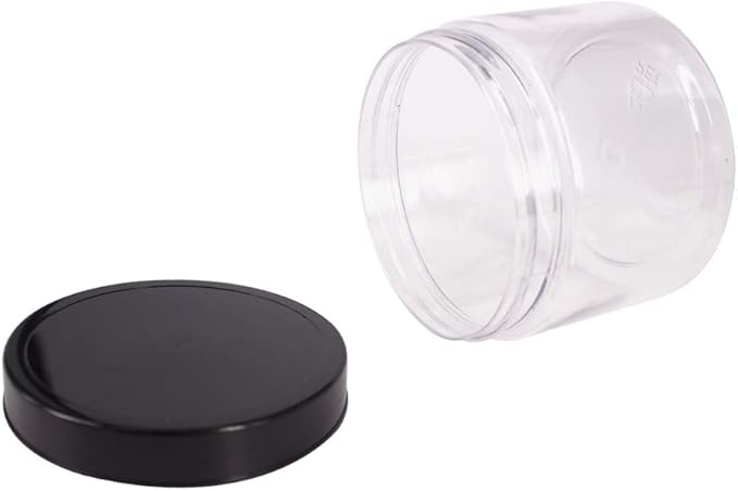 zmybcpack Plastic Jars With Lids, Extra Labels, 1 Pen, Clear PET Seal Jar for Food Storage, Wide Opening Storage jar For Dry Food, Peanut, Powder, Kitchen & Craft Storage (10oz (12pack))