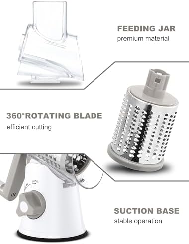 GDL Cheese Grater Hand Crank, Rotary Cheese shredder, Vegetable Slicer - Image 6