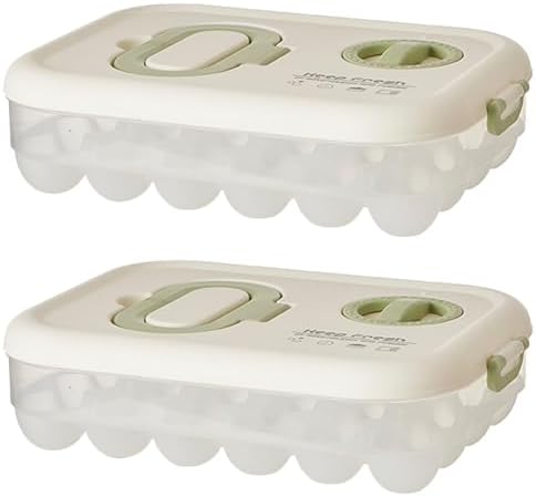 Egg Organizers for Refrigerator with Lids and Handle Home Kitchen Essentials Fridge Stackable Countertop Portable Clear Egg Containers Reusable and Storage for Keep Fresh -Pack of 2