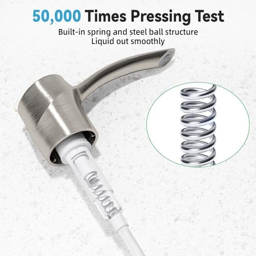 Soap Dispenser for Kitchen Sink Brushed Nickel， Built-in Dispenser, ABS Dispenser Pump with 47”Extension Tube, No More Messy Refills(No Bottle)