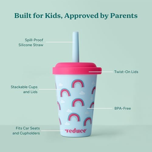 GoGo's Kids 5-Pack 12oz Tumbler Cups with Lids & Spill-Proof Straws