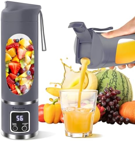 EASYSPEED Portable Blender Electric USB-C, 500ML Personal Juicer for Shakes, 12 Blades, 1500mAh Rechargeable, BPA Free, 18oz Small Blender with Leakproof Lid & Sip Spout, Mixing, Compact by EASYSPEEDSL