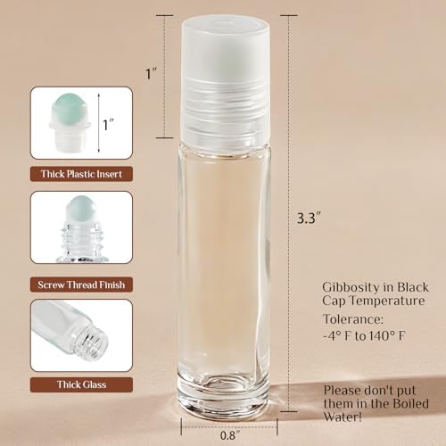 Hoa Kinh 10ml 48Pack Roller Bottles for Essential Oils Clear Roller Bottle - Image 3