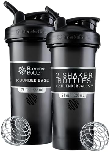 BlenderBottle Classic V2 Plastic Shaker Bottle 28 oz Black, 2-Pack by BlenderBottle