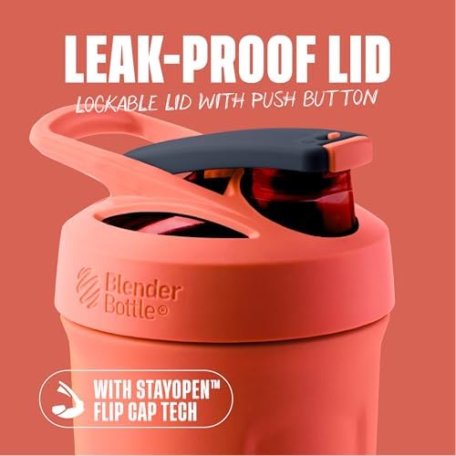 Sport Flip Stainless Steel Shaker Bottle 24 oz Coral