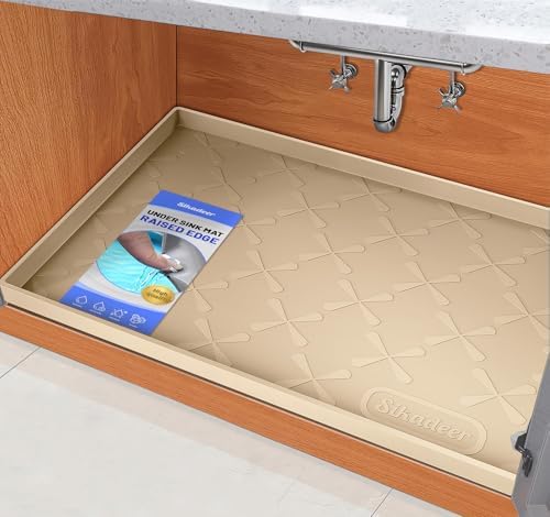 Waterproof Under Sink Mat 31" x 22" Kitchen Cabinet Liner Silicone