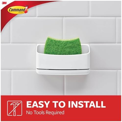Under Sink Sponge Caddy, Total 2 Caddies with 8 Strips, 2 Pack of 1 Caddy, Organize Damage-Free