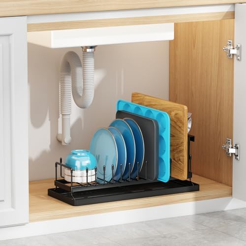 Small Dish Drying Rack - Compact Dish Rack for Kitchen Counter with Silicone Dish Drying Mat, Stainless Steel Dish Drainer for Kitchen Sink Cabinet, Space Saving Plate Rack Cutlery Holder